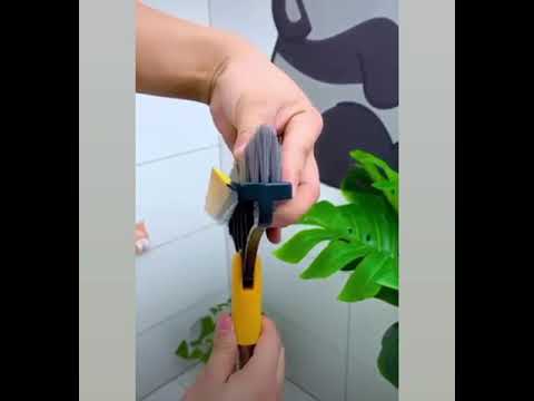 2 IN 1 LONG HANDLE FLOOR CLEANING BRUSH WITH WIPER