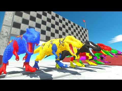 6 Tyrannosaurus Rex Speed Race Team Superheroes Dc Marvel Champions Animal Revolt Battle Simulator