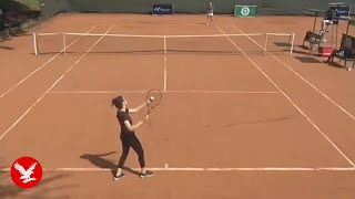 Tennis wildcard player goes viral after bizarre performance