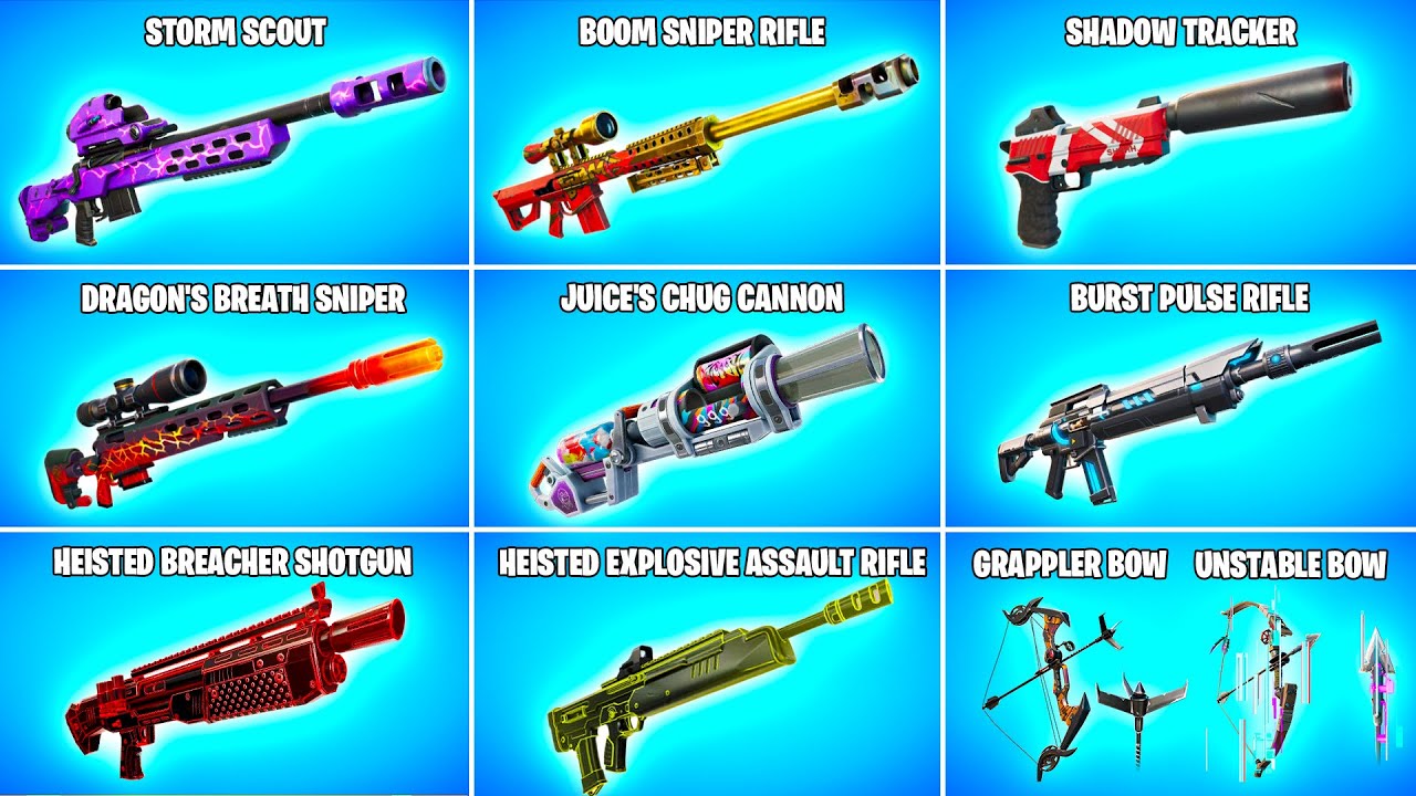 Evolution of All Fortnite Exotic Weapons & Items (Chapter 2 Season 5 - Chapter 2 Remix)
