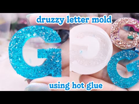 i made druzzy letter mold using hot glue • Resin art • resin for beginners • resin diy • resin craft