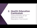 Characteristics Of An Effective Health Education Curriculum