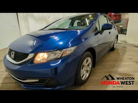 2014 Honda Civic Sedan LX CVT in Blue for sale at Wheaton Honda West in Calgary, AB