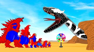 Rescue SPIDER GODZILLA & KONG From GIANT PYTHON - VENOM: Who Will Win?| Godzilla Cartoon Compilation