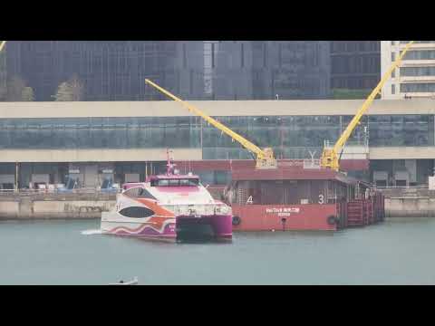 [Shi Zi Yang Sea’s Young] “Shi Zi Yang 9” Rikaihai Tian Pier (Aeroporto de Hong Kong).partida do SkyPier. (Aeroporto de Hong Kong)