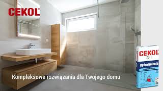 CEKOL Q-4 PLUS Hydrożelowy klej do płytek, CEKOL ZU-1 Hydroizolacja jednoskładnikowa.