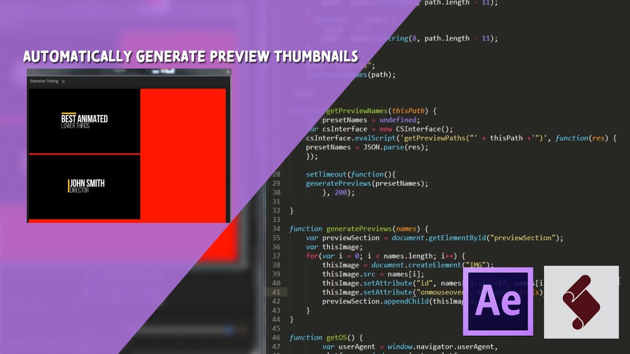 After Effects Extension Tutorial: Automatically Generate Preview Thumbnails