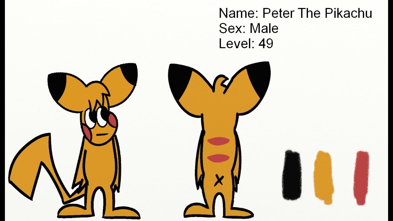 Peter The Pikachu Updated Reference Sheet Speedpaint