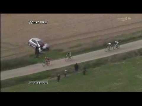 Fabian Cancellara attack on Paris Roubaix 2010