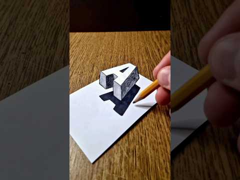 Amazing 3D Floating Letter (A) Real Illusion On Paper 😲🔥#shorts #3ddrawing #art #howtodraw