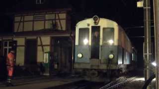 preview picture of video 'Birsigtalbahn: Durfahrt Motowargen 7 durch Leymen'