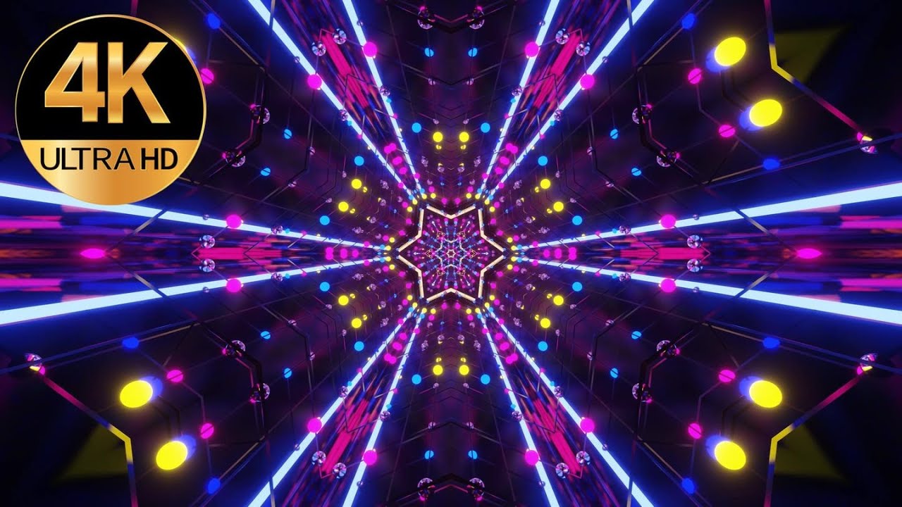 5 hour 4k Fast moving Multi color Meditation Relax background Video neon Star tunnel screensaver