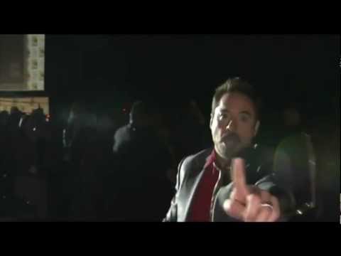 Iron Man 3 Comic Con Entrance - Robert Downey Jr High Five Diss!