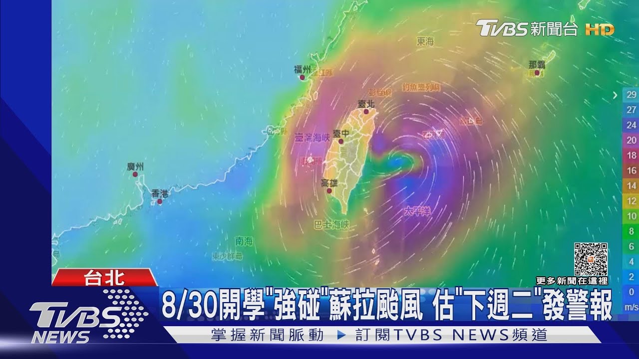 8/30開學「強碰」蘇拉颱風 估「下週二」發警報