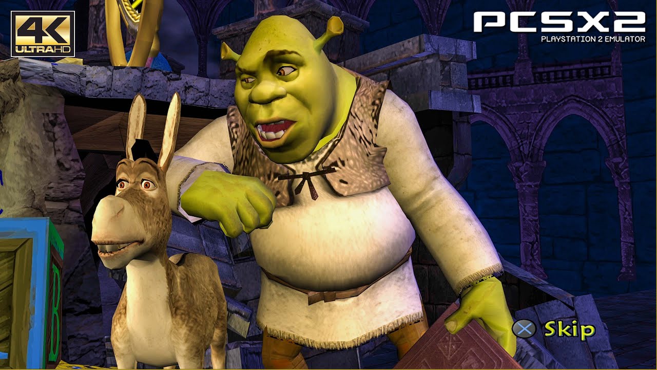 Shrek SuperSlam - PS2 Gameplay 4k 2160p / HD Texture Pack (PCSX2)