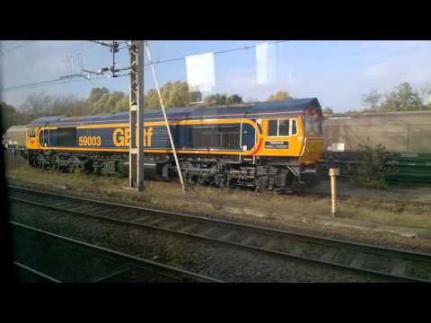 (HD) viewing 66706 and 59003 in Edge Hill and Tuebrook sidings while passing on 350267 4/11/2015