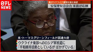 【ウクライナ情勢】安保理緊急会合　アメリカ国連大使がロシア軍派遣を批判