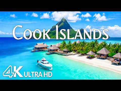Cook Islands 4K UHD – Aitutaki Lagoon, Palm Beaches & South Pacific Serenity | Relaxing Music