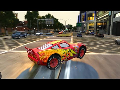 GTA 4 Crazy Lightning McQueen Car Crashes Simulation Ep. 3 | GTA IV