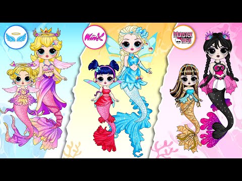 NEW FASHION for Mermaid Family: Peach, Elsa Princess & Wednesday | 30 DIY Arts & Paper Crafts