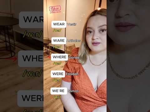 Pronunciación - wear, ware, where, were, we're. #ingles #pronunciación #clases #clasesdeingles