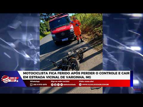 Motociclista fica ferido após perder o controle e cair em estrada vicinal de Varginha, MG