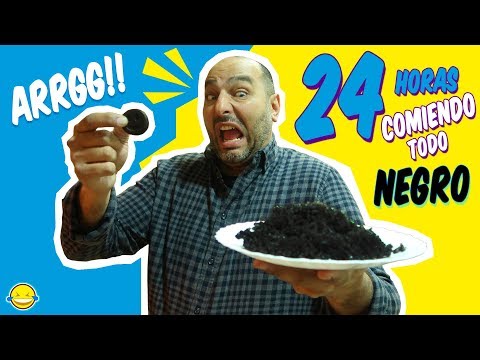 24 HORAS COMIENDO COLOR NEGRO 🍩 Comida por Colores All Day eating Black food | Momentos Divertidos