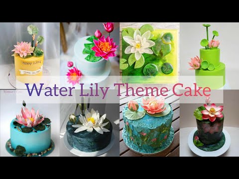 Water Lily theme cake decoration ideas || How to decorate Water Lily theme cake || পদ্ম ফুল থিম কেক