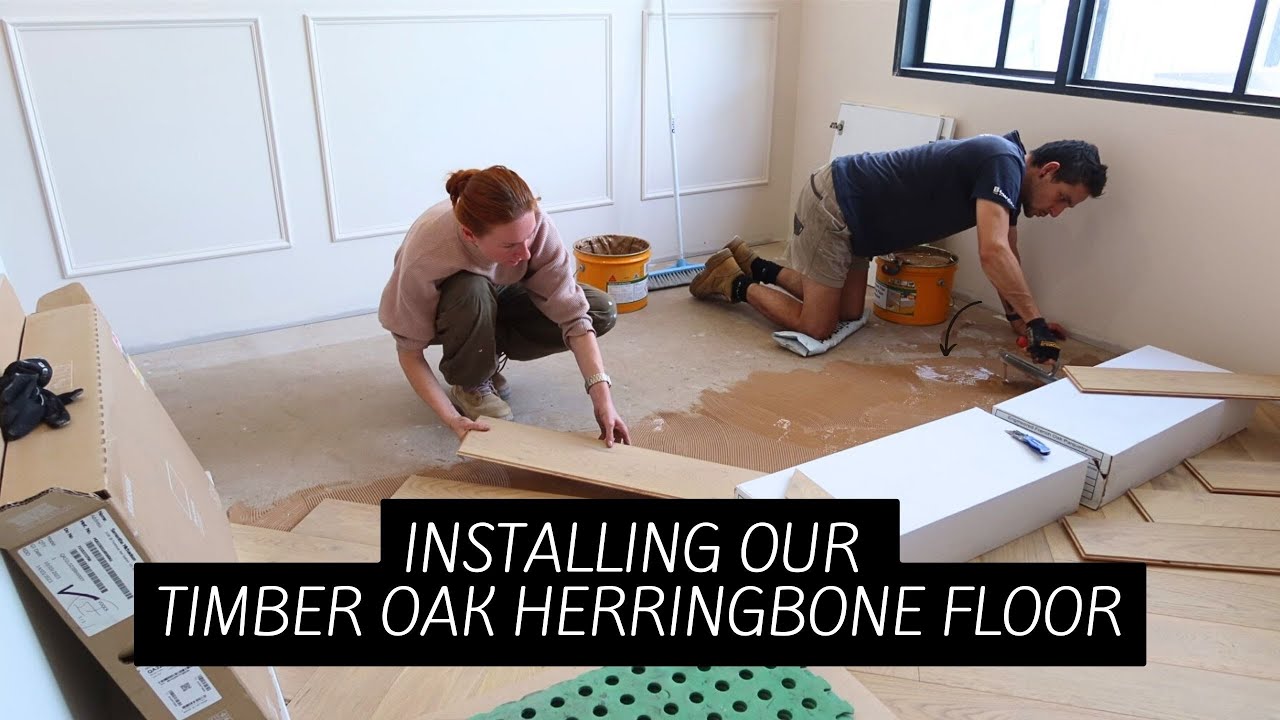 Installing our timber oak herringbone floor | The Eberharts