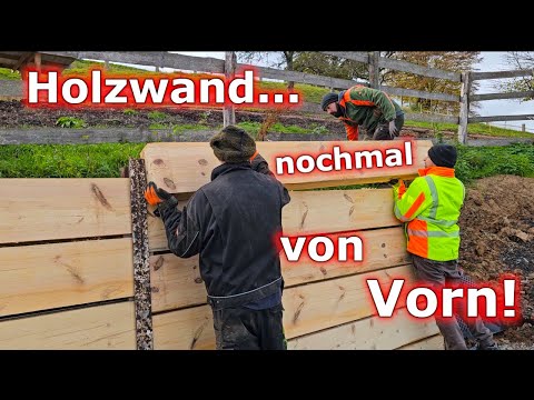 Holzmauer nochmal aus Brennholz bauen
