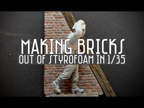 How to make bricks out of styrofoam in 1/35 scale.