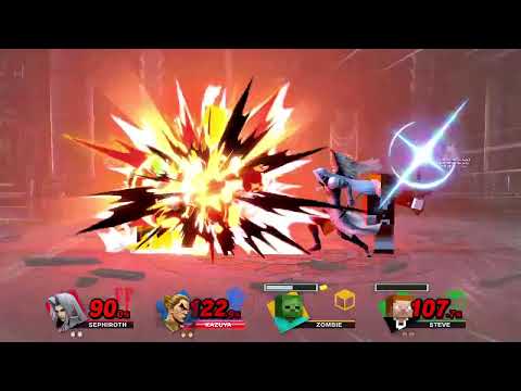 Sephiroth vs Kazuya vs Zombie vs Steve on Mishima Dojo (Super Smash Bros Ultimate)