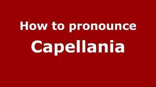 How to pronounce Capellania
