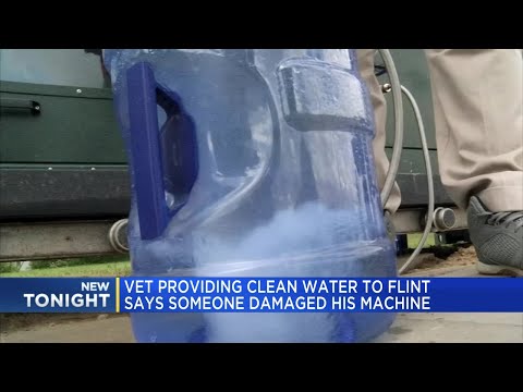 Vet providing clean water to Flint says someone damaged his machine