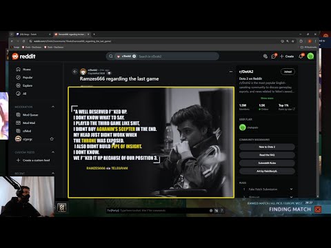 "He's taking FULL BLAME" - Gorgc reacts on RAMZES666 about his last game vs GG at TI 13
