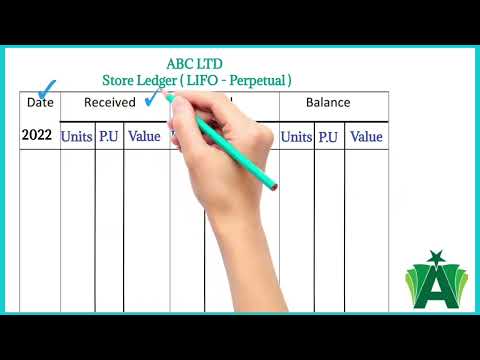 Lifo method ( Last in first out ) Store ledger account - Perpetual