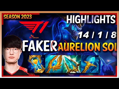 T1 Faker AURELION SOL Mid - HIGHLIGHTS - KR Ranked