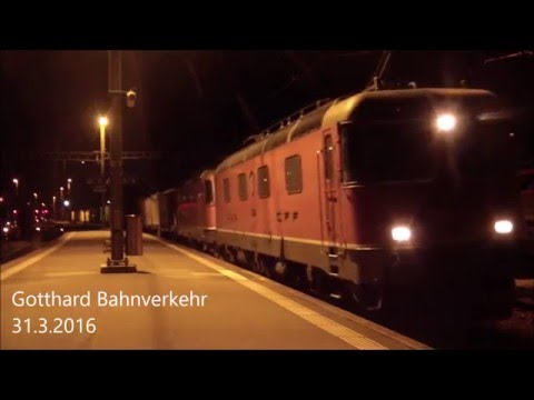 Bahnverkehr Gotthard Nordrampe, 31.3.2016 Teil 1: Bahnhof Erstfeld