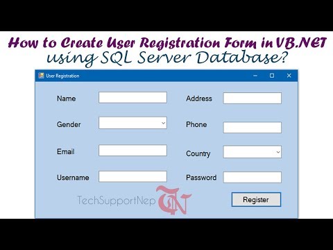 How to Create User Registration Form in VB.NET using SQL Server Database?