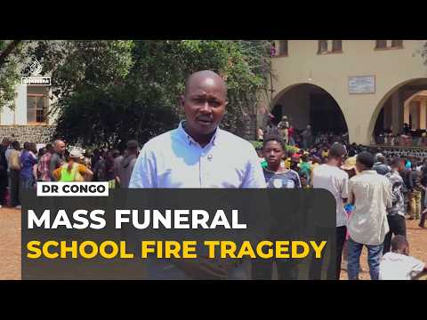 DR Congo holds mass funeral for 29 killed in school fire