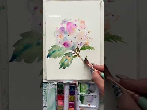 I’ve never painted a watercolor hydrangea like this❤️🤯 #watercolorforbeginners #watercolor #art
