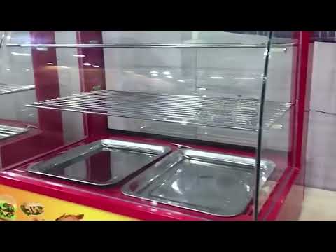 Patties Warmer Hot Case With Sliding 2 Side Glass Teflone Andrew James