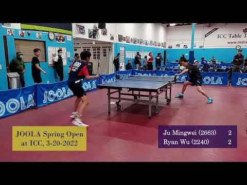 Ju Mingwei (2663) vs Ryan Wu (2240) - JOOLA Spring Open at ICC on 3-20-2022