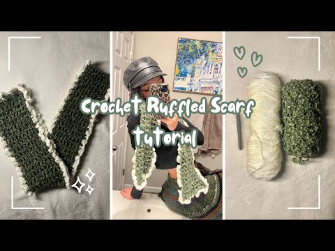 crochet ruffled scarf tutorial | beginner-friendly |