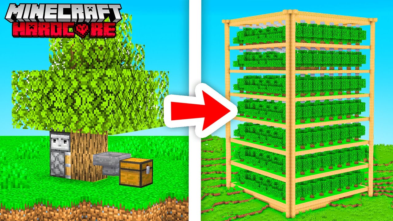 J'ai construit la FERME à BOIS ULTIME sur Minecraft Hardcore