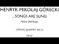 Henryk Górecki - String Quartet No. 3 "...songs are sung" (Score Video)