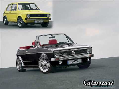 VW Golf Mk1 cabriolet-convertible black and silver colors.