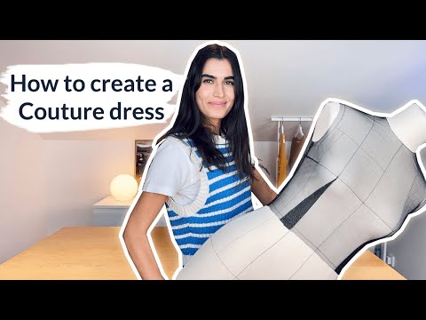 How to create a COUTURE dress | Draping a basic tulle bodice