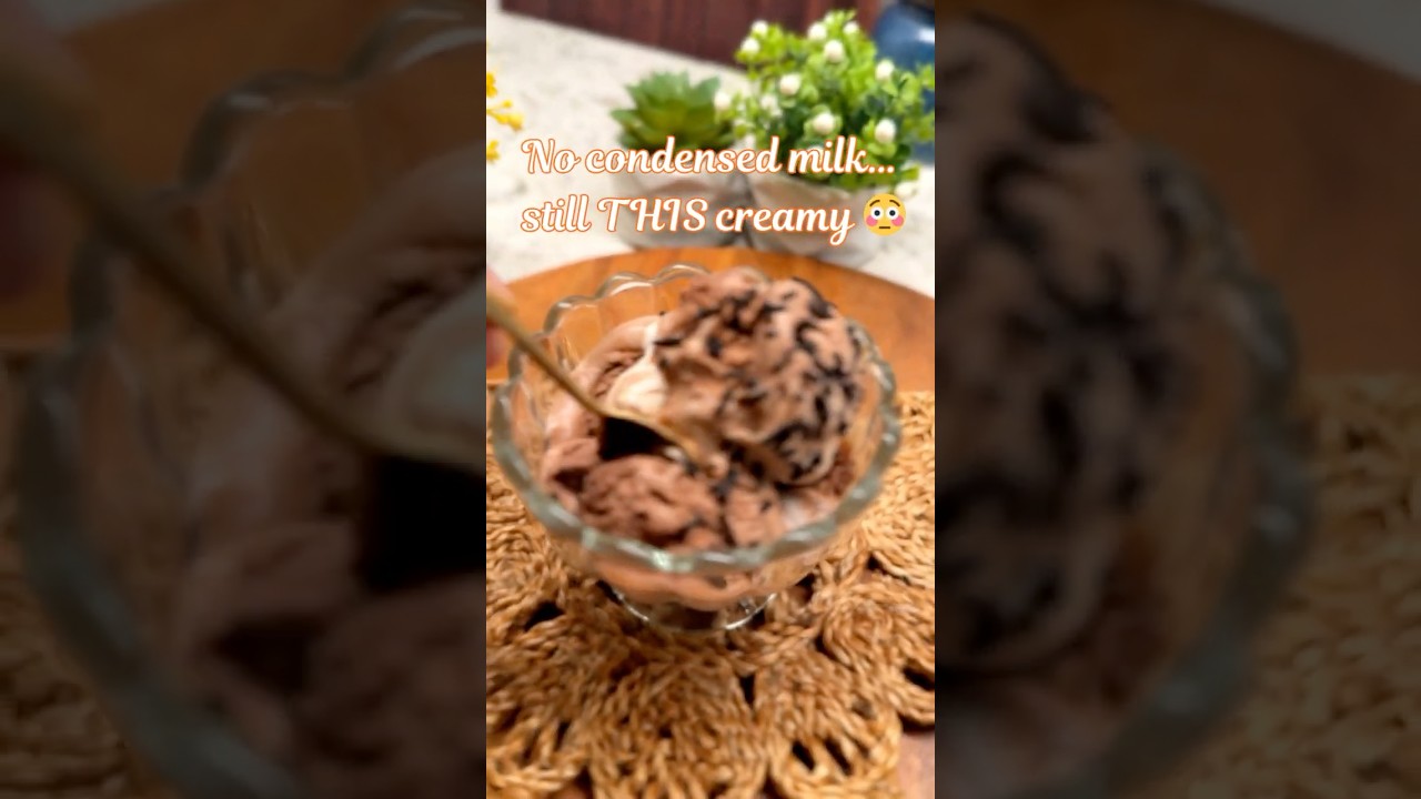 No-Churn Marble Ice Cream 🍦✨ Easy Homemade Vanilla & Chocolate Swirl #shorts #recipe