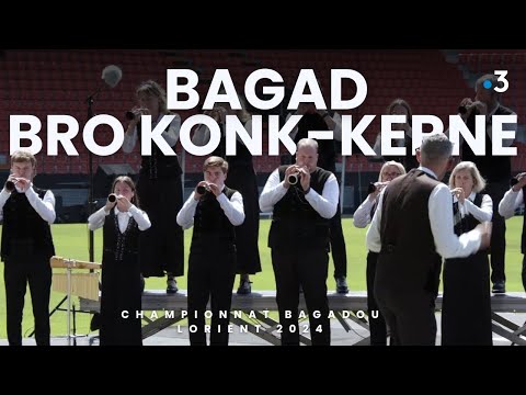Bagad Bro Konk-Kerne (Concarneau) au championnat 2024 des bagadoù de Lorient